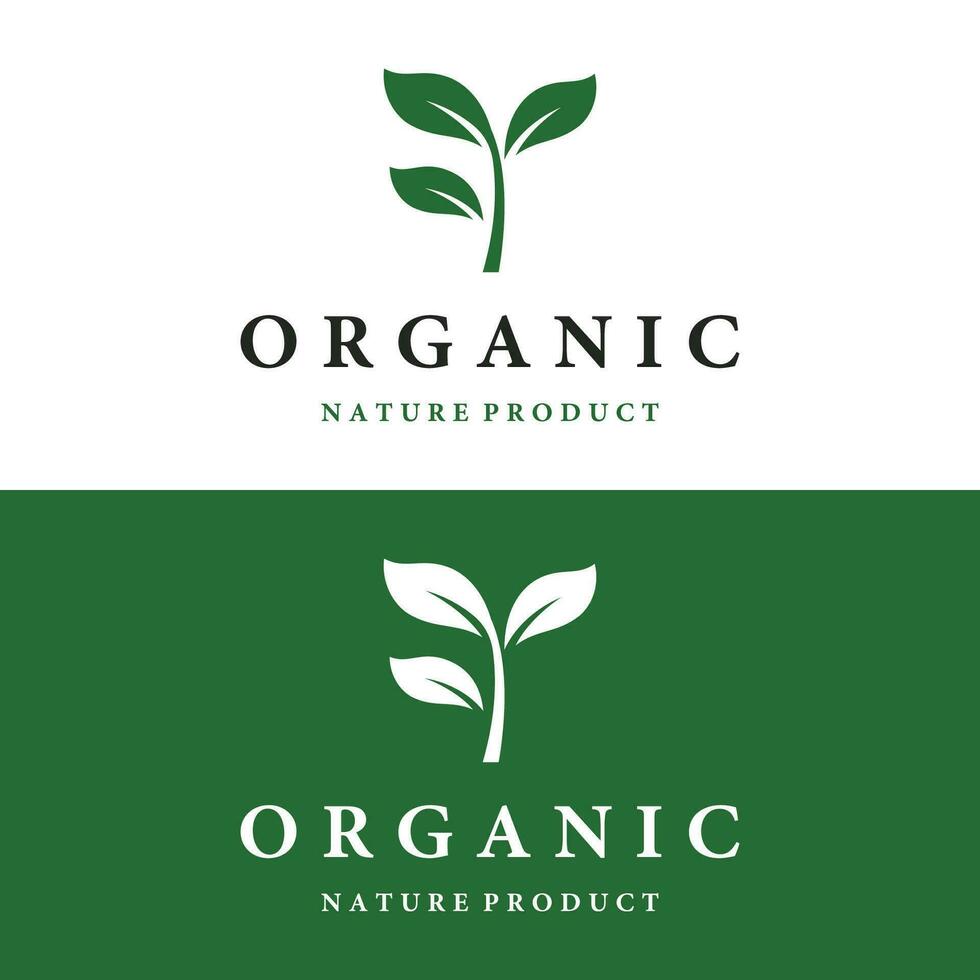 natural organic logo design with leaves concept.Logo for natural products, ecology, beauty, biology and agriculture. vector