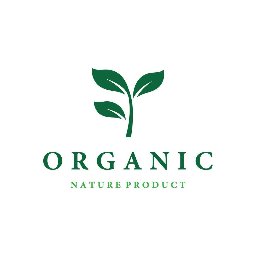 natural organic logo design with leaves concept.Logo for natural products, ecology, beauty, biology and agriculture. vector