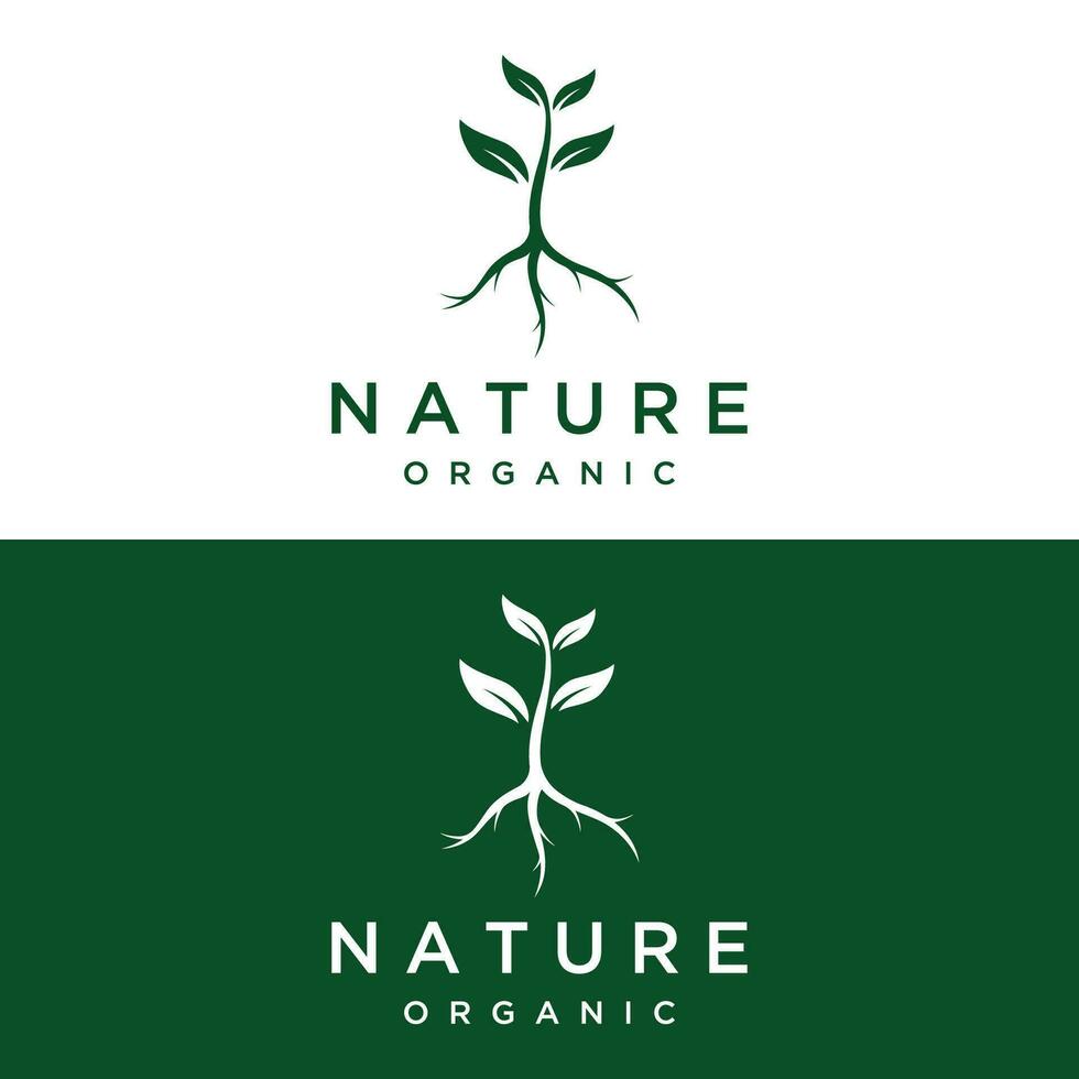 natural orgánico logo diseño con hojas concepto.logo para natural productos, ecología, belleza, biología y agricultura. vector