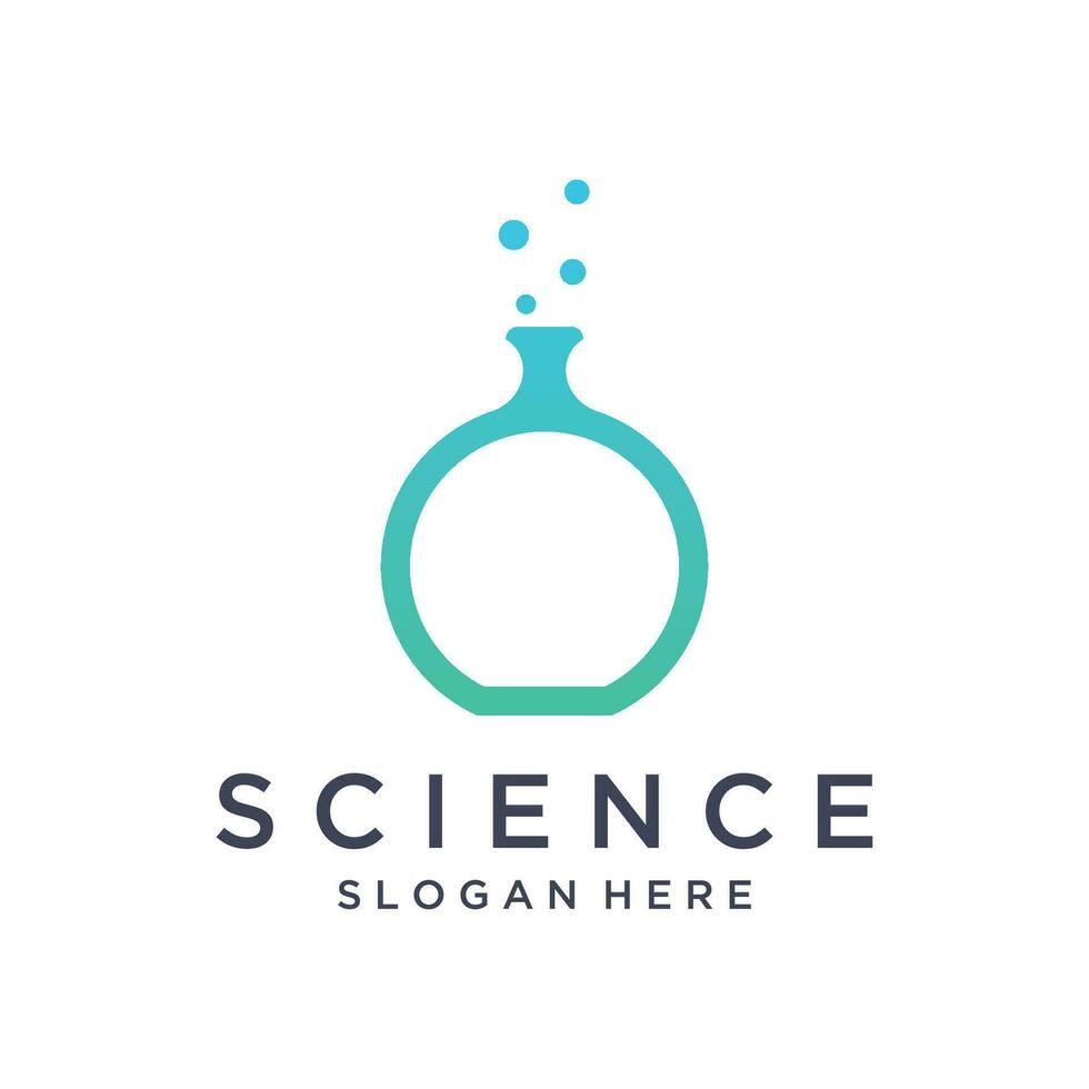 Ciencias laboratorio logo modelo diseño con molécula burbuja con moderno concepto.logo para negocio, laboratorio, ciencia. vector
