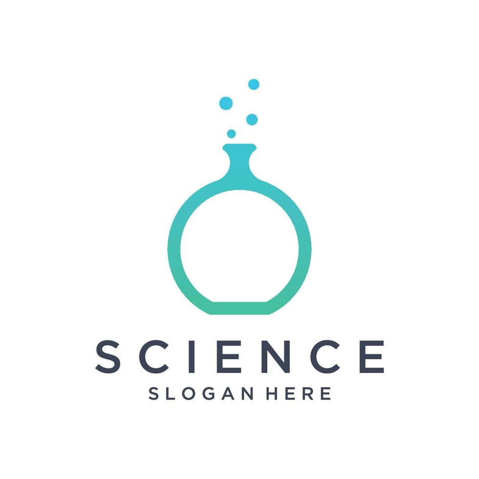 Science laboratory logo template design with molecule bubble with modern concept.Logo for business, lab, science. vector