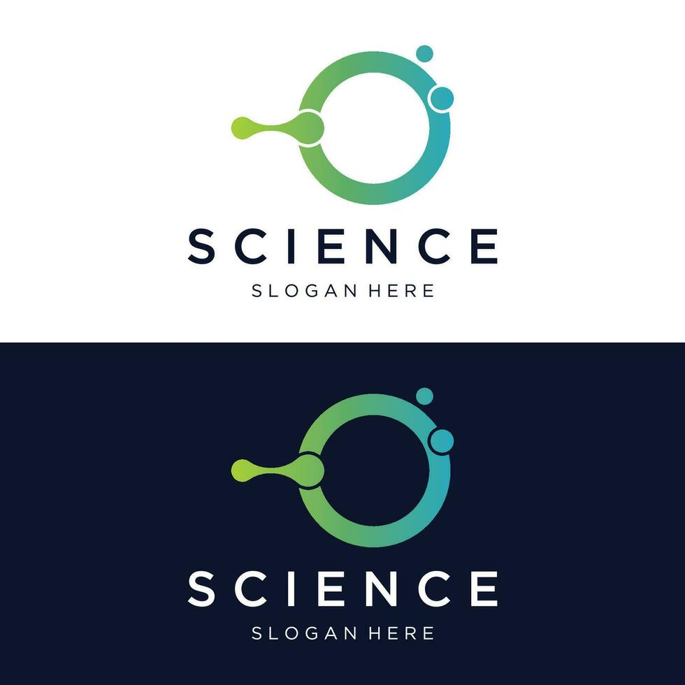 Science laboratory logo template design with molecule bubble with modern concept.Logo for business, lab, science. vector