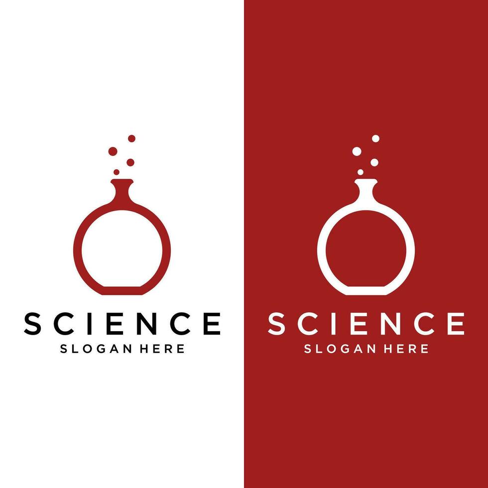 Science laboratory logo template design with molecule bubble with modern concept.Logo for business, lab, science. vector