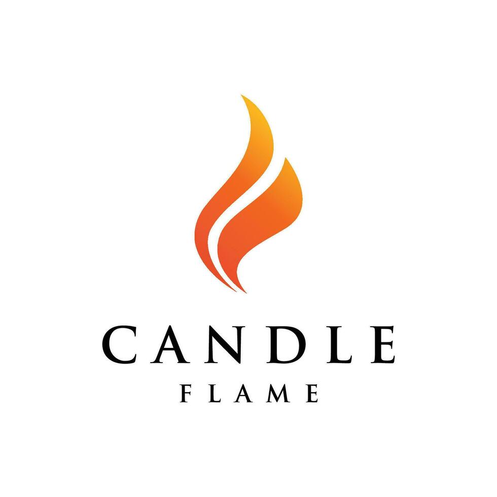 Simple candle flame logo template design with a creative and modern