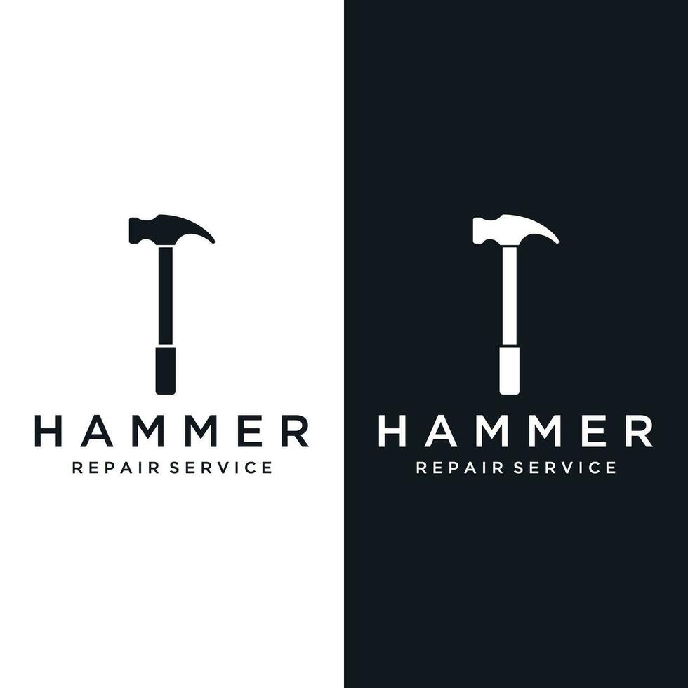 Retro vintage crossed hammer and nails logo template design.Logo for home repair service, carpentry,badges, woodworking. vector