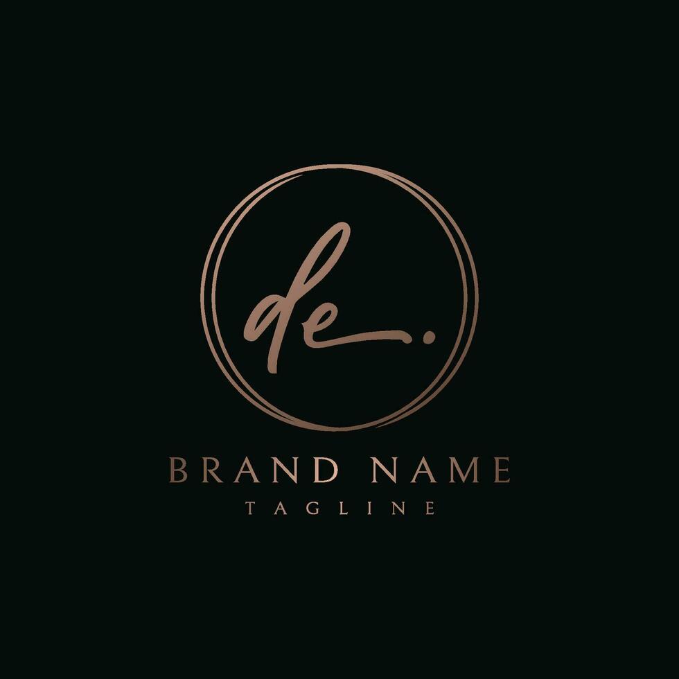 Luxury and elegant handwritten Initials Logo Design. Logo for signature , boutique , salon , beauty , photography and fashion. vector