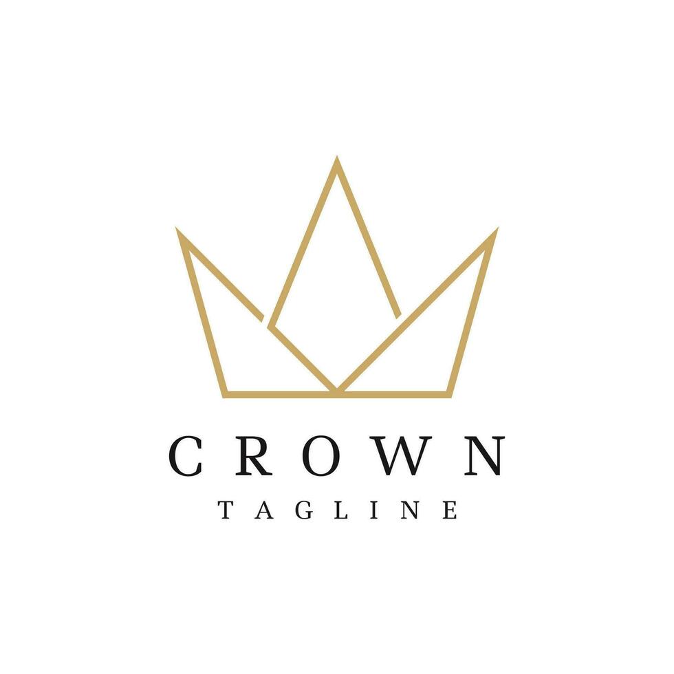 Vintage Golden Royal Crown logo template design with elegant and luxury geometric creative idea.Logo for business, beauty and salon. vector