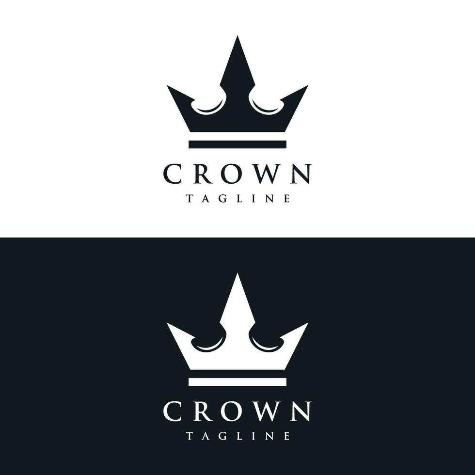 Clásico dorado real corona logo modelo diseño con elegante y lujo geométrico creativo idea.logo para negocio, belleza y salón. vector