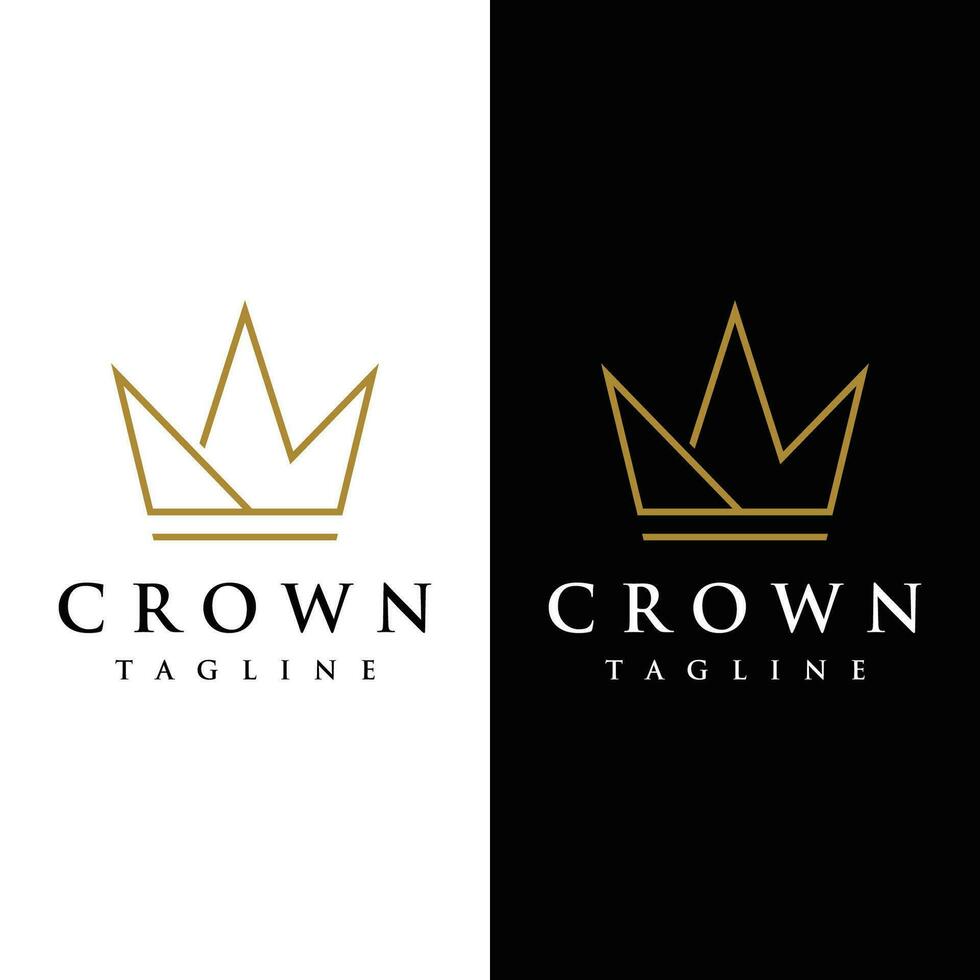 Vintage Golden Royal Crown logo template design with elegant and luxury geometric creative idea.Logo for business, beauty and salon. vector