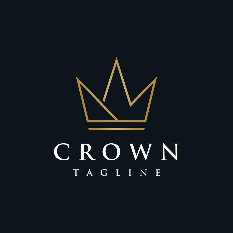 Vintage Golden Royal Crown logo template design with elegant and luxury geometric creative idea.Logo for business, beauty and salon. vector