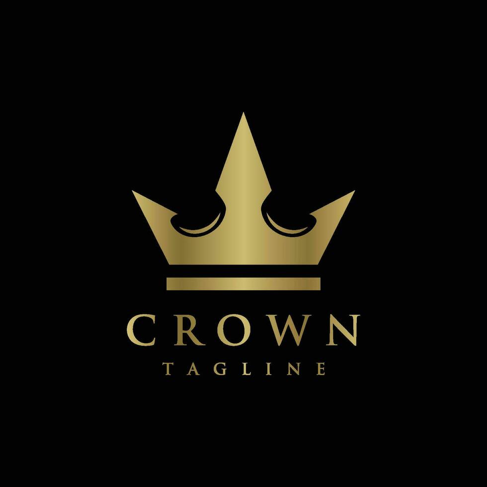 Vintage Golden Royal Crown logo template design with elegant and luxury geometric creative idea.Logo for business, beauty and salon. vector