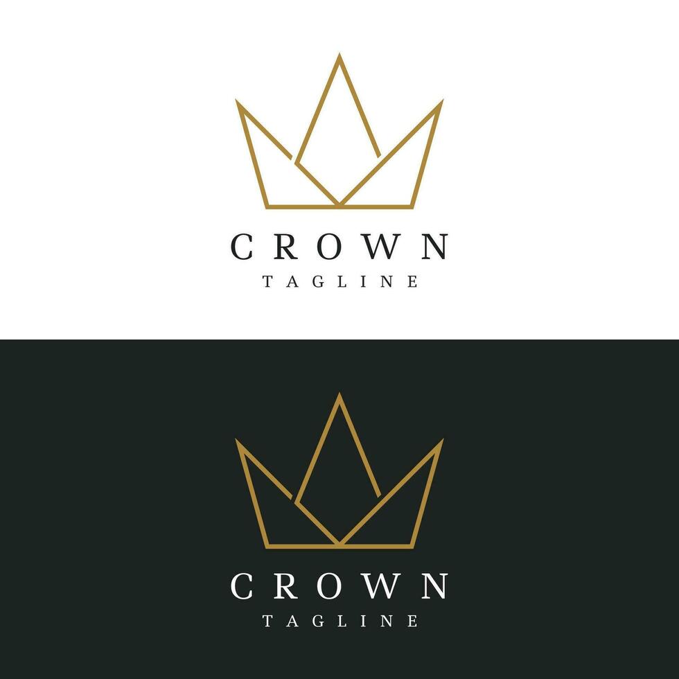 Vintage Golden Royal Crown logo template design with elegant and luxury geometric creative idea.Logo for business, beauty and salon. vector