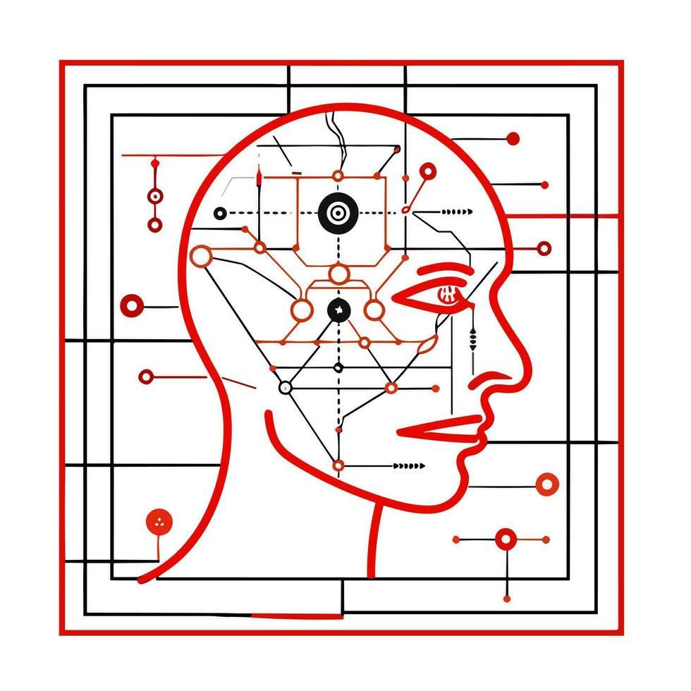 Exploring the Mind An Image of a Thoughtful Icon Logo vector