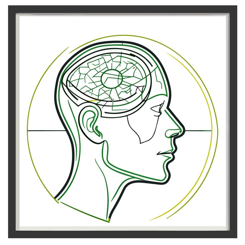 Exploring the Mind An Image of a Thoughtful Icon Logo vector