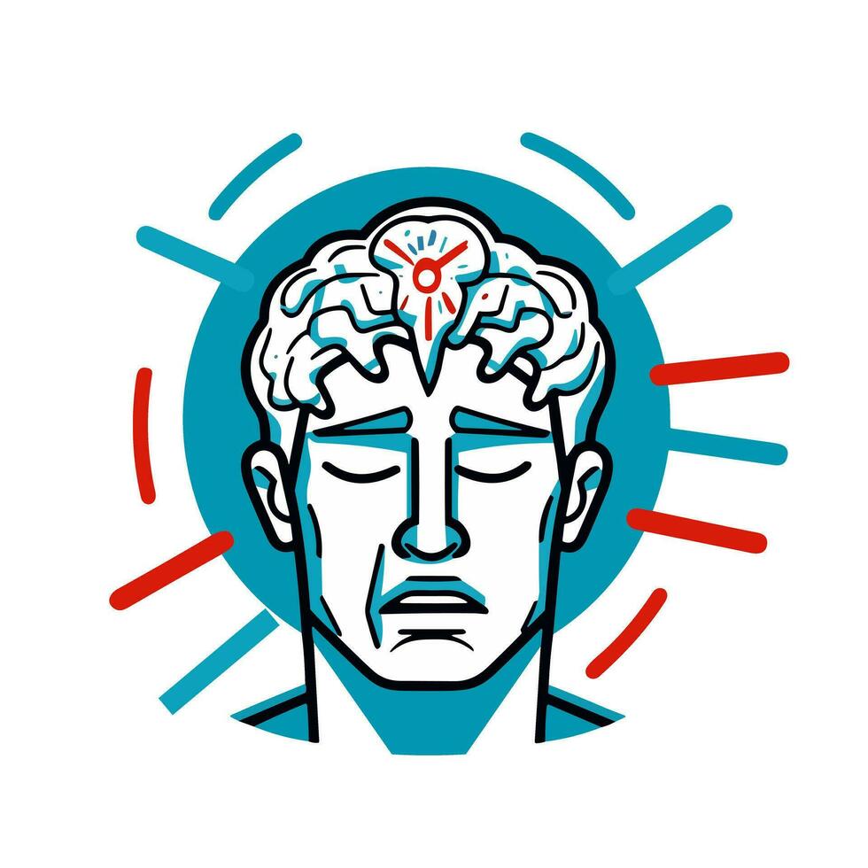 Exploring Anxiety An Image of a Moving and Provocative Icon Logo vector