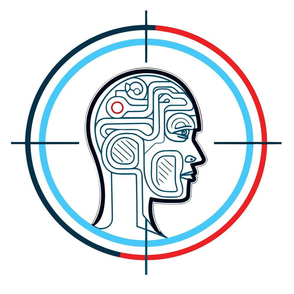 Exploring the Mind An Image of a Thoughtful Icon Logo vector