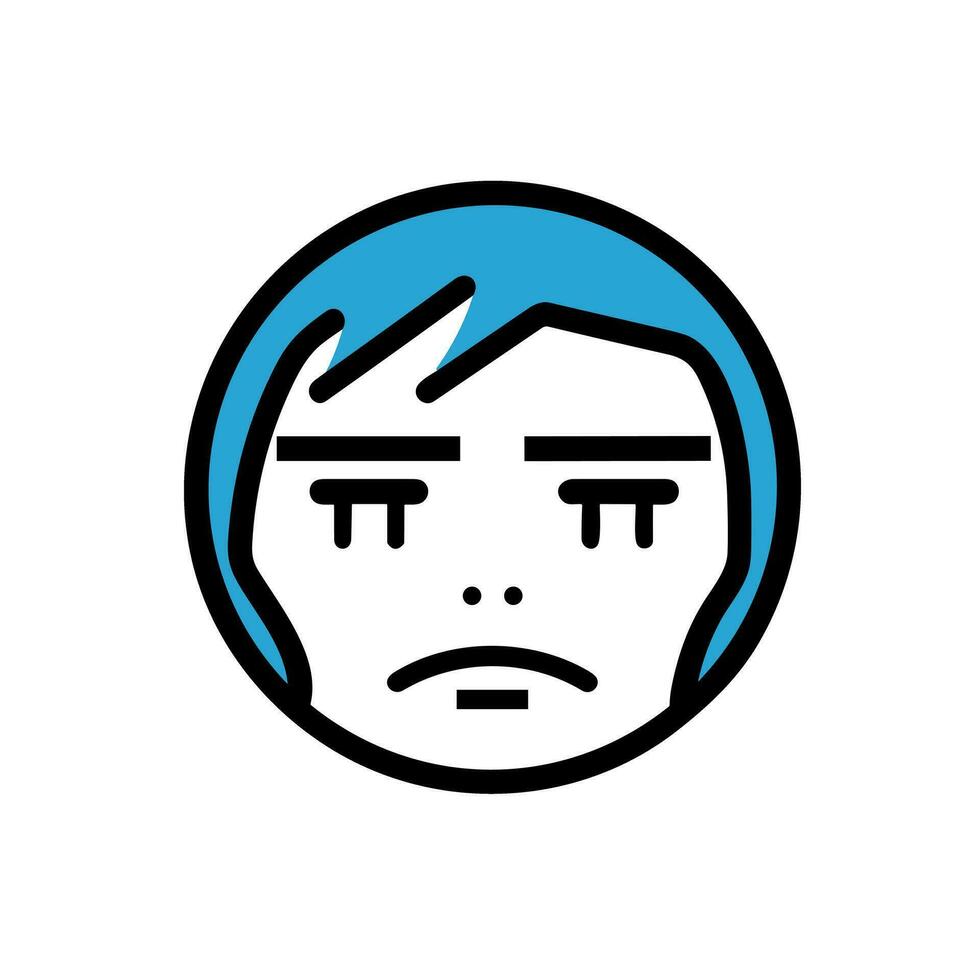 The Emotions of Sadness An Image of a Poignant and Moving Icon Logo vector