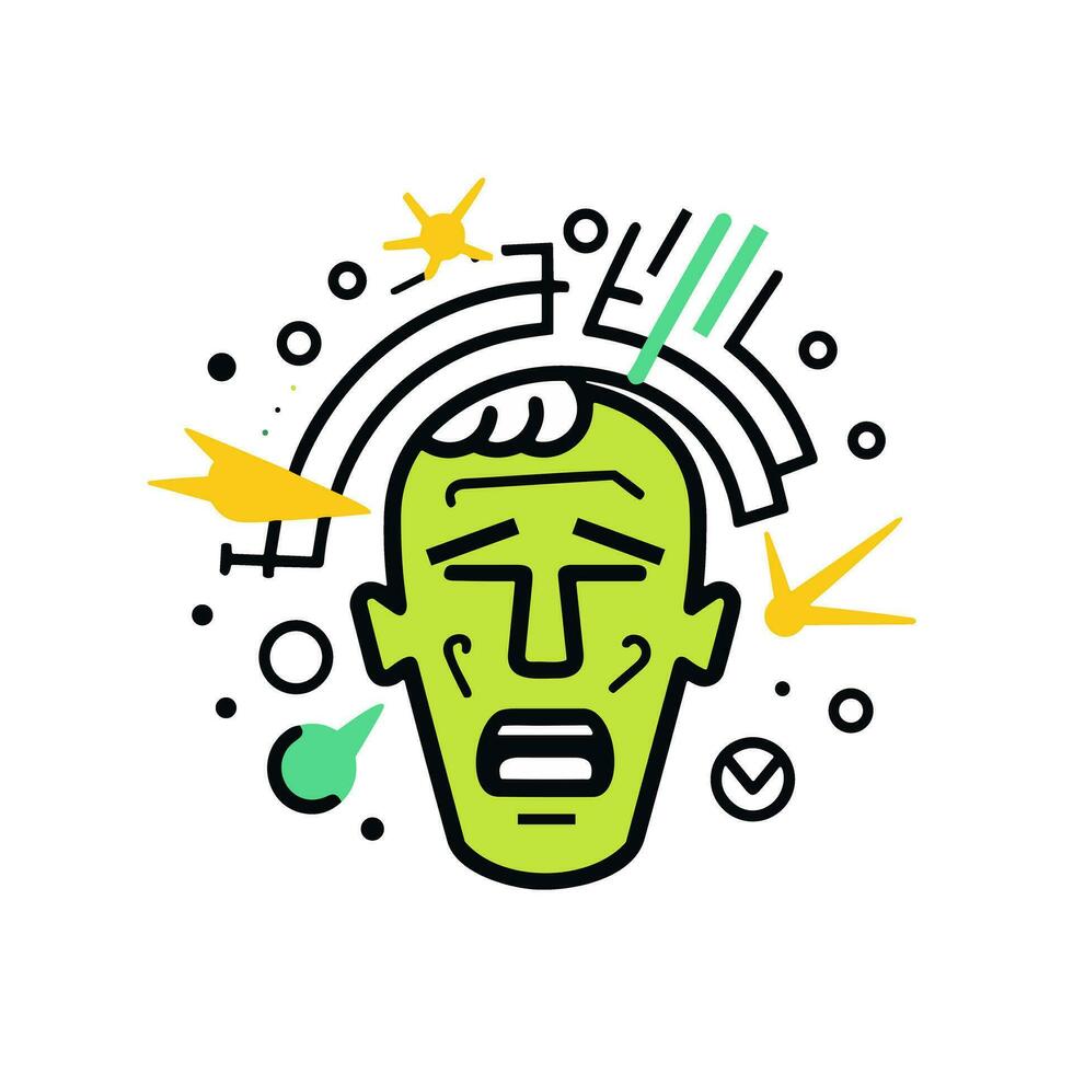 Exploring Anxiety An Image of a Moving and Provocative Icon Logo vector