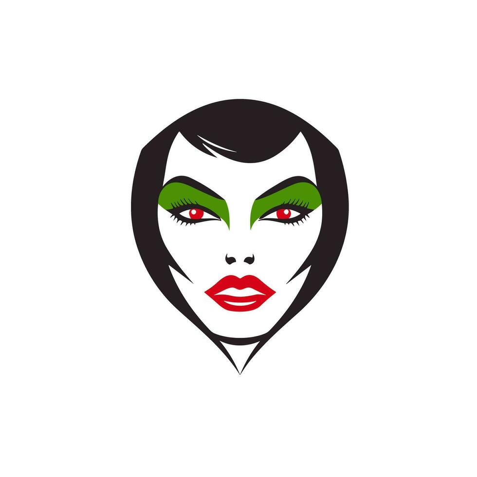 Vampire Girl Logo Vector Unleash the Dark Elegance, High-Quality Design