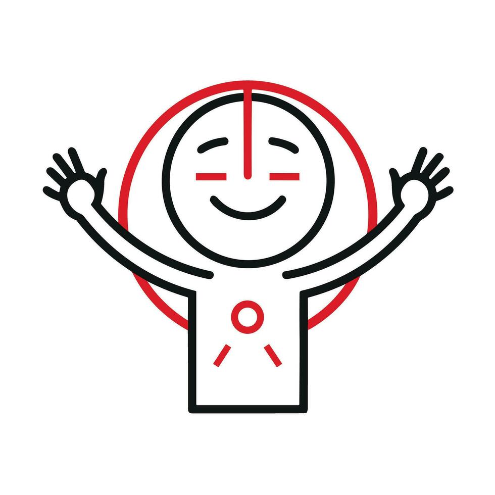 The Joy of Happiness An Image of an Uplifting and Colorful Icon Logo vector