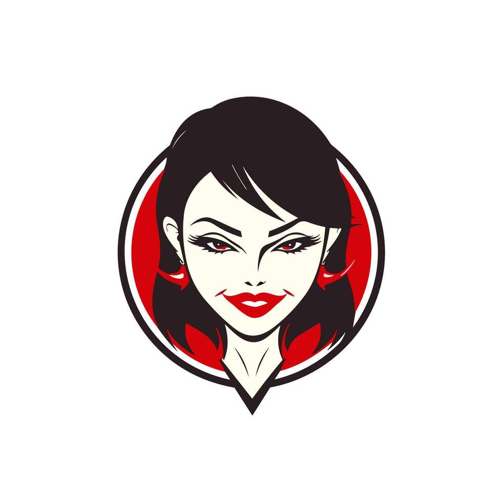 Vampire Girl Logo Vector Unleash the Dark Elegance, High-Quality Design