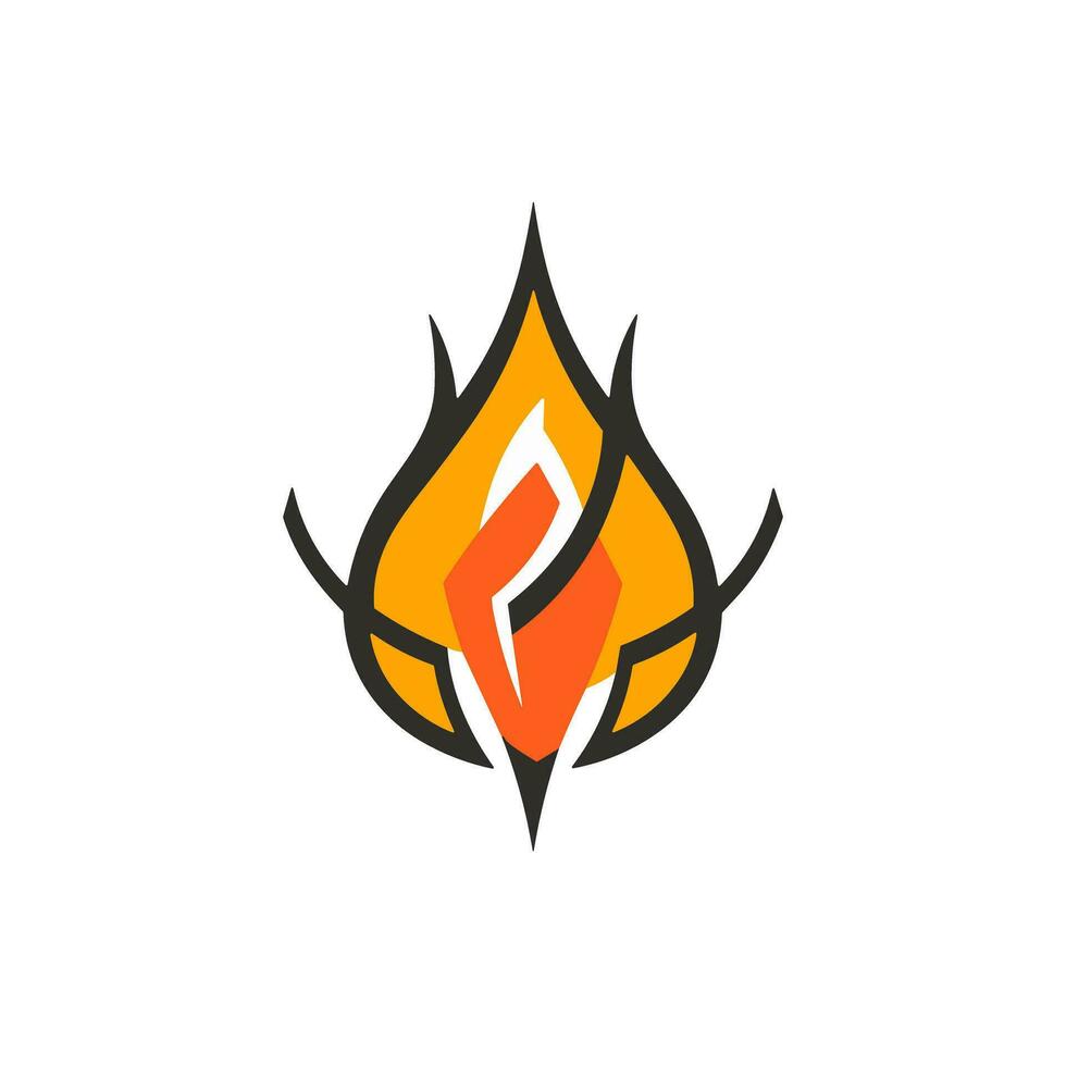 inspirado en el infierno excelencia dinámica fuego logo imagen encendido visual impacto vector