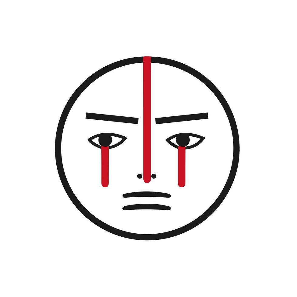 The Emotions of Sadness An Image of a Poignant and Moving Icon Logo vector