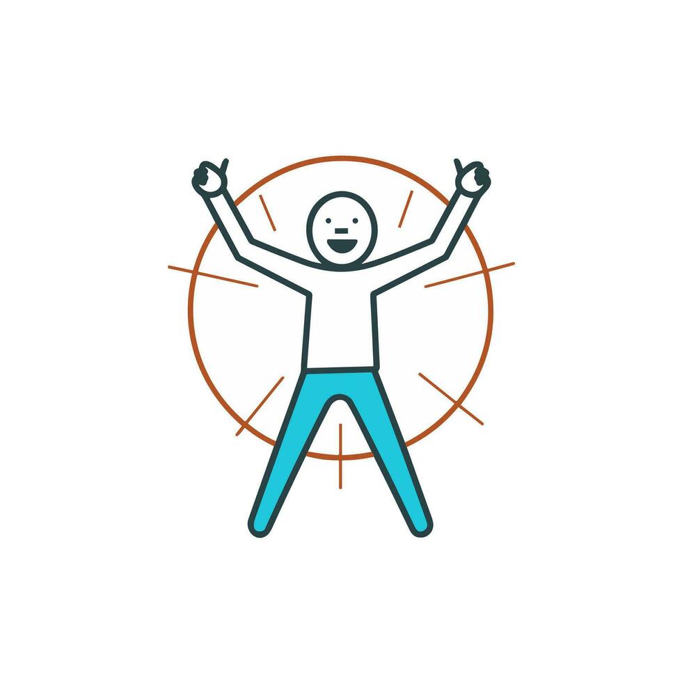 Celebrating Joy An Image of a Vibrant and Colorful Icon Logo vector