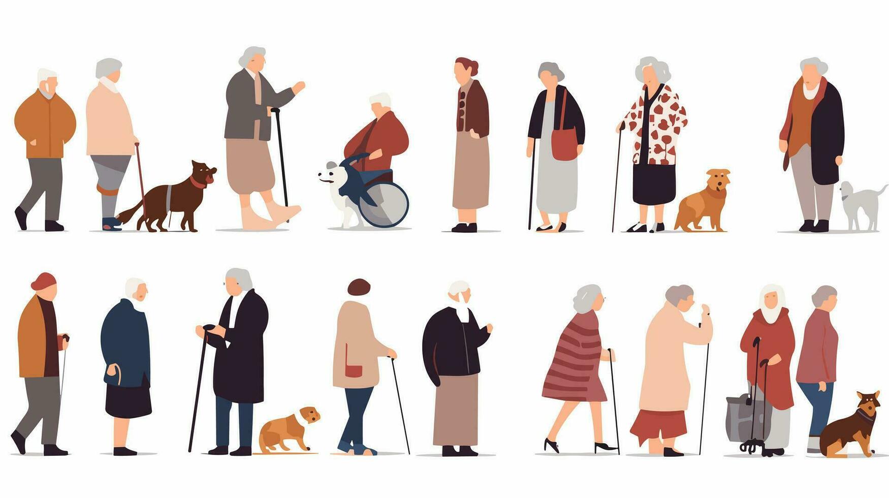 Golden Years Unveiled Inspiring Image of Elderly People Banner Celebrating Wisdom, Experience, and Joyful Living vector