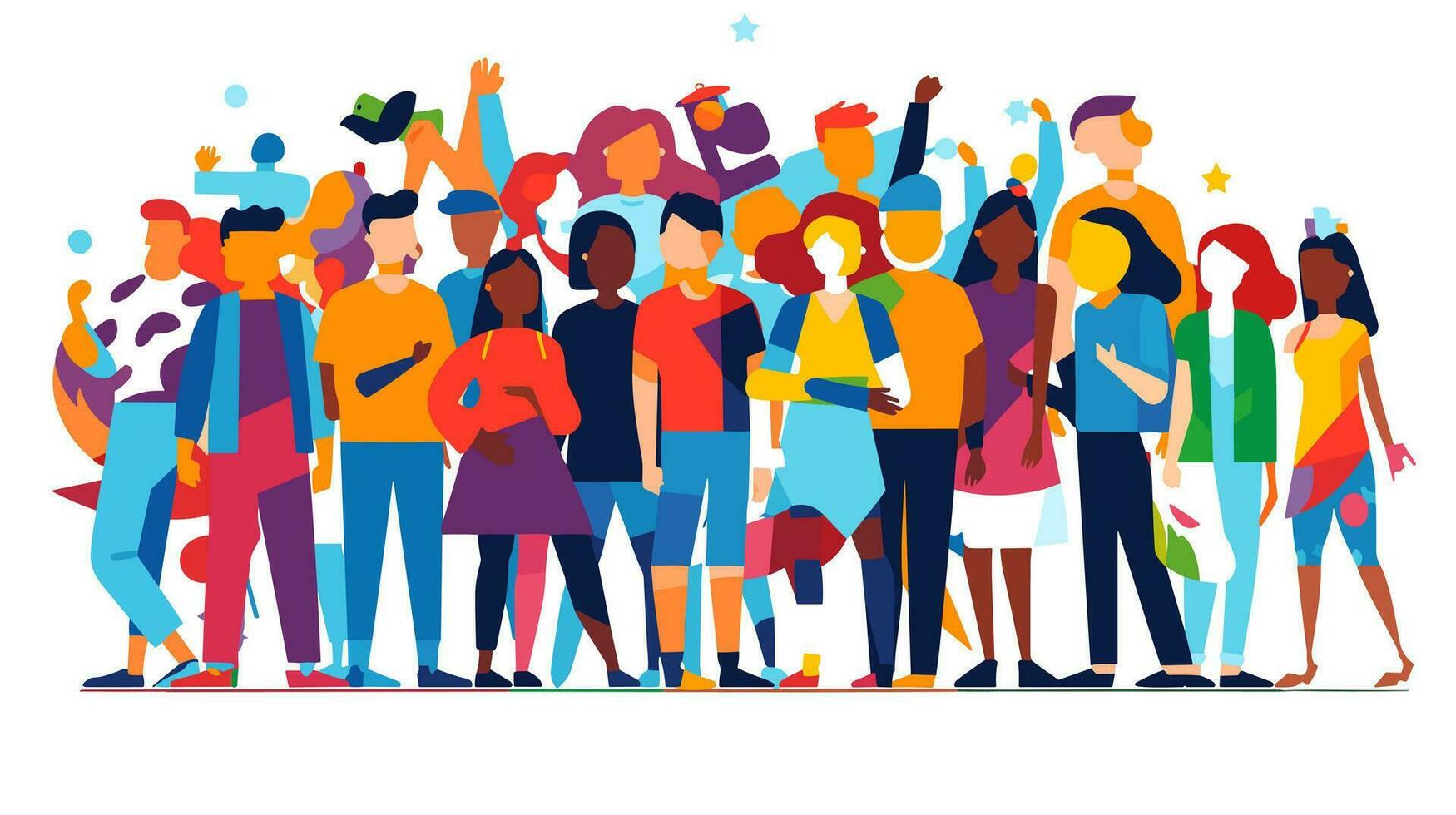 Youthful Spirit Shines Dynamic Image of Young People Banner Celebrating Energy, Creativity, and Empowerment vector