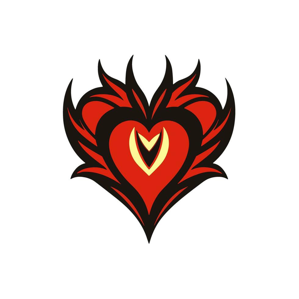 Passionate Flames A Captivating Image of a Burning Heart vector