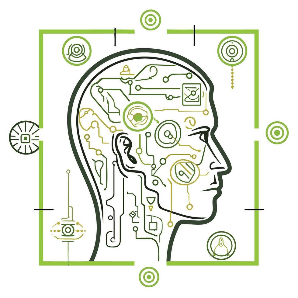 Exploring the Mind An Image of a Thoughtful Icon Logo vector