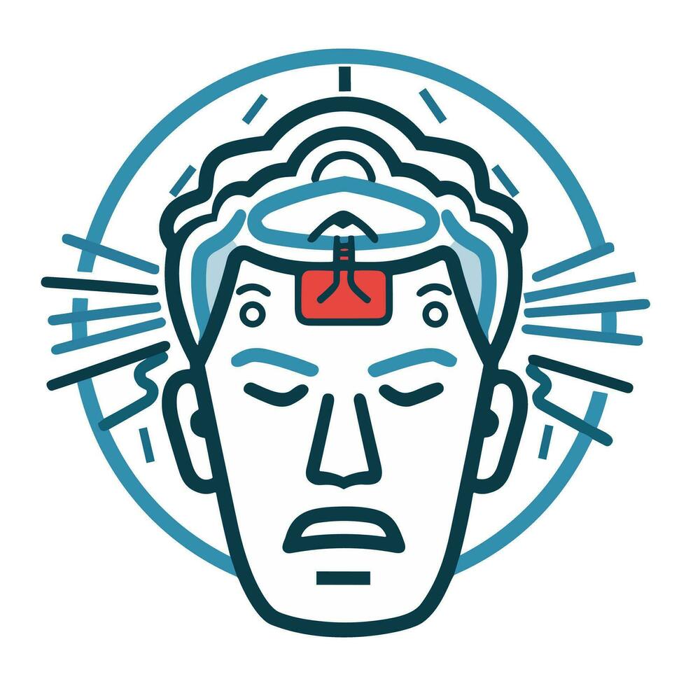 Exploring Anxiety An Image of a Moving and Provocative Icon Logo vector