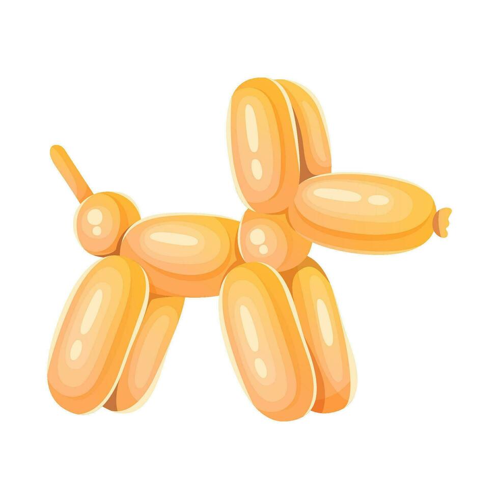 perro helio globo amarillo color. dibujos animados vector ilustración.