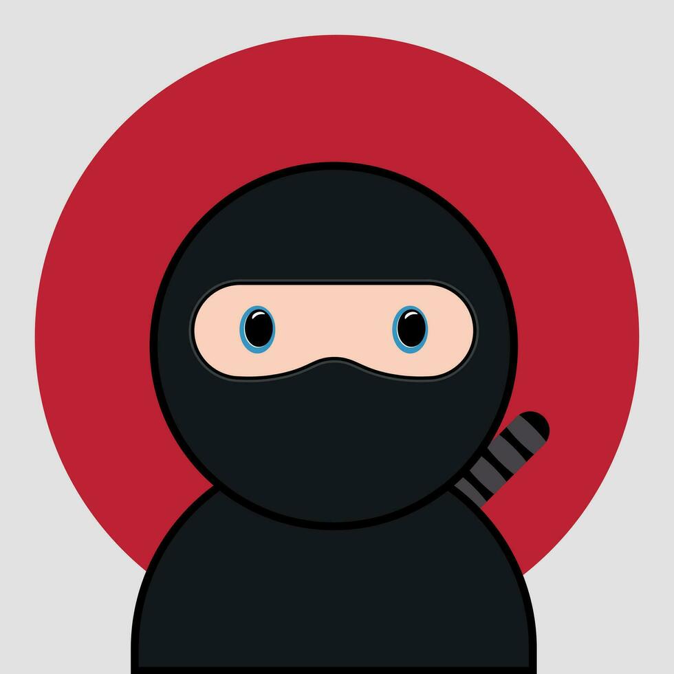 Little cute ninja, illustration vector