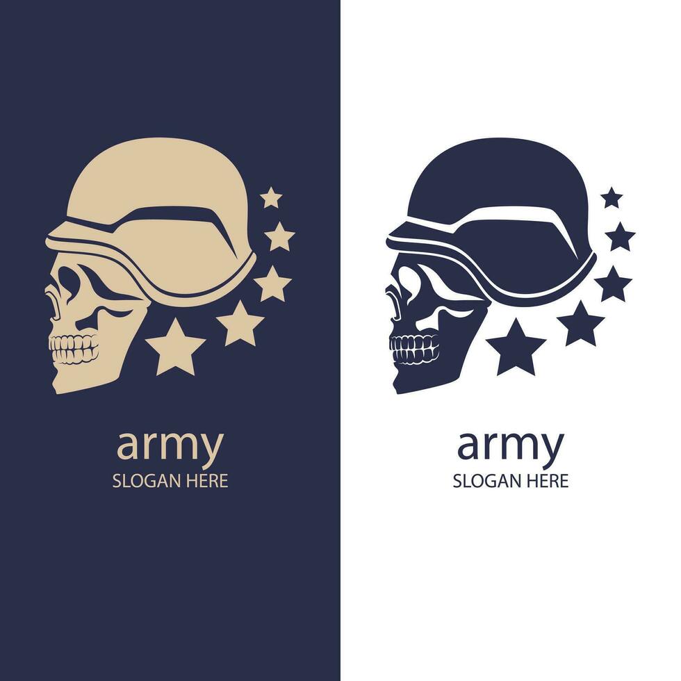 flat design army logo template vector