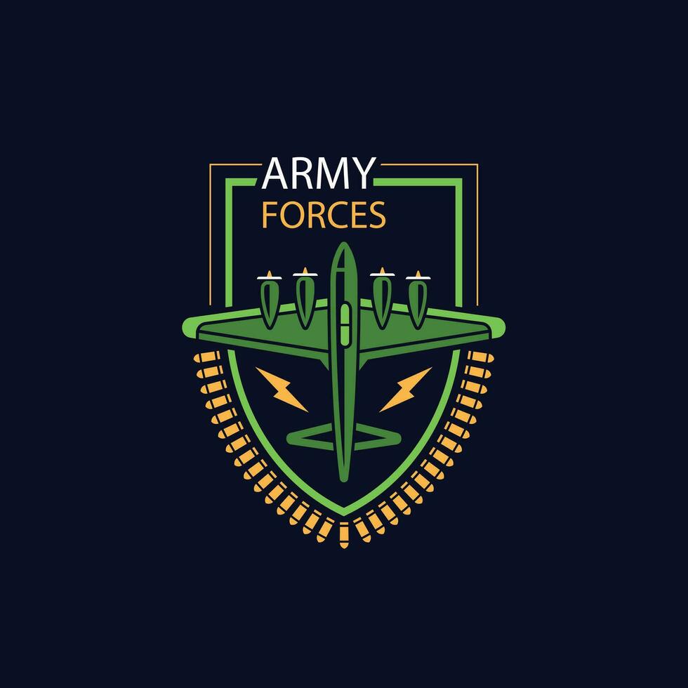 flat design army logo template vector