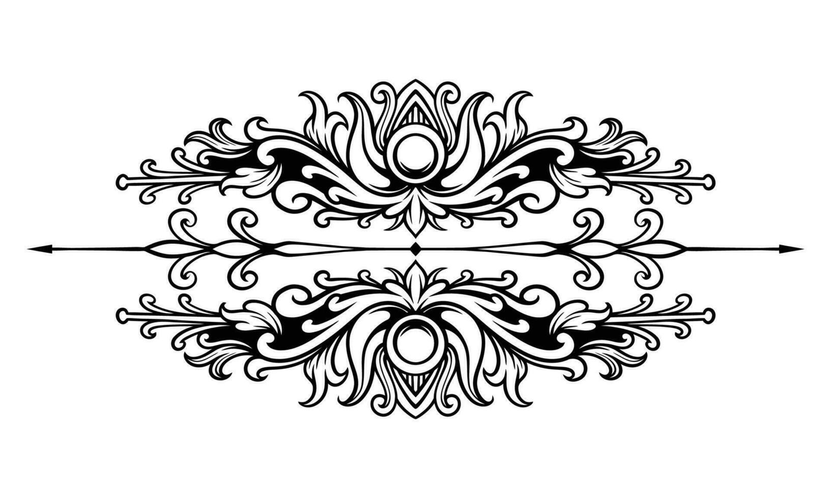 Ornament floral design element for frame, border, and wedding with vintage style vector