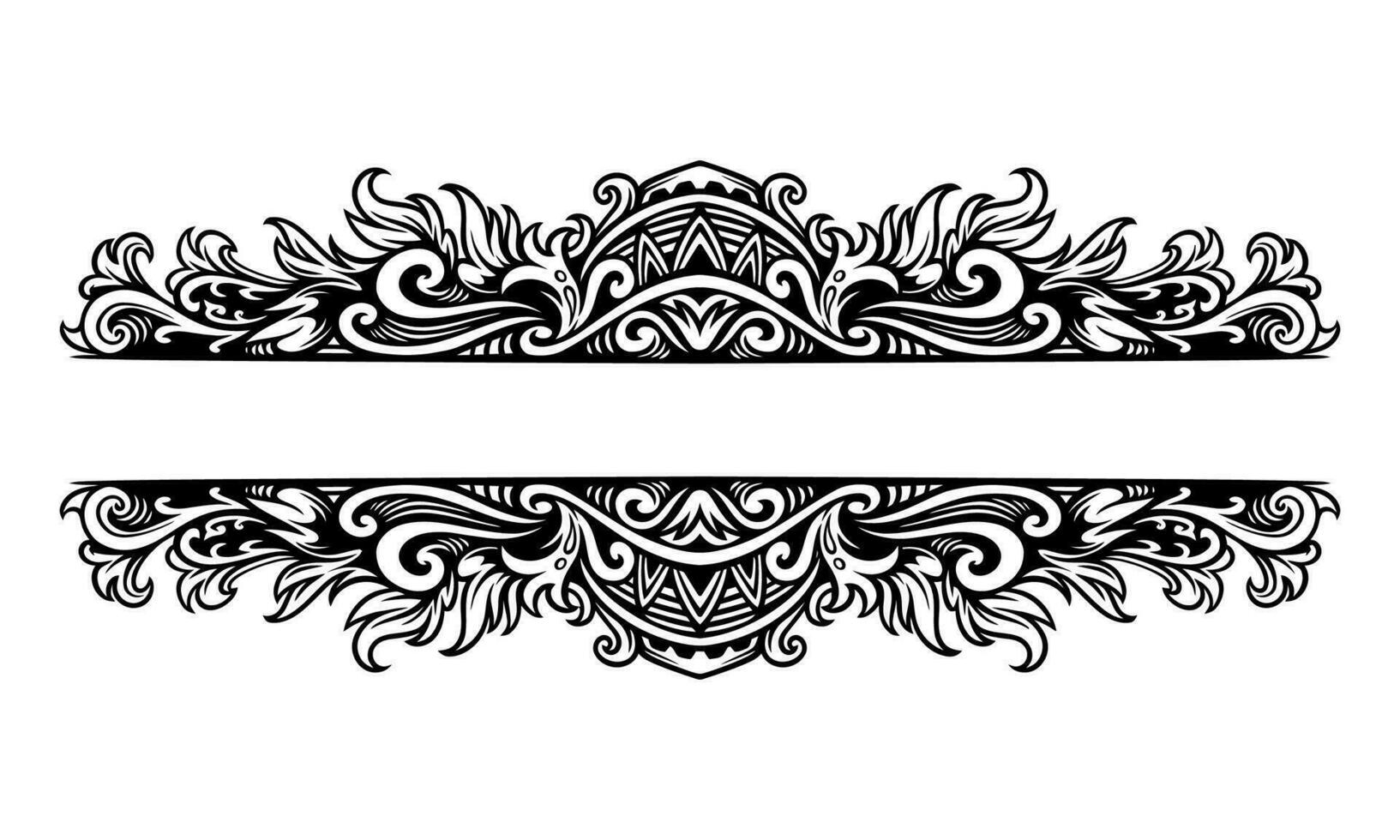 Ornament floral design element for frame, border, and wedding with vintage style vector