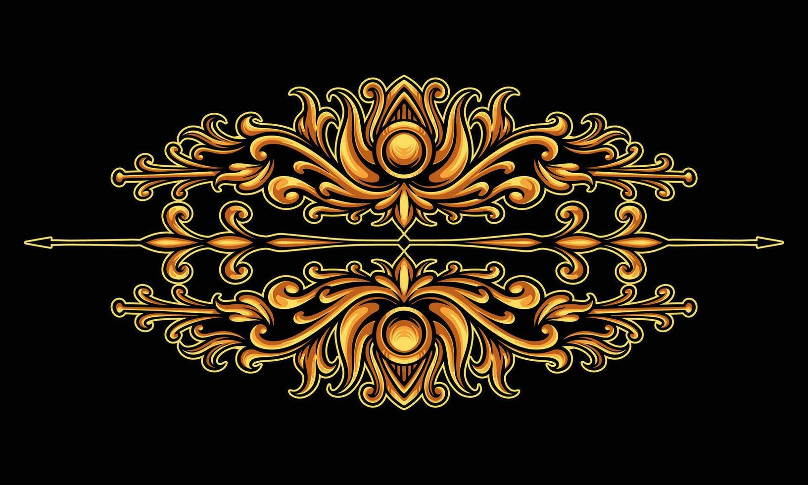 Ornament floral design element for frame, border, and wedding with vintage style vector