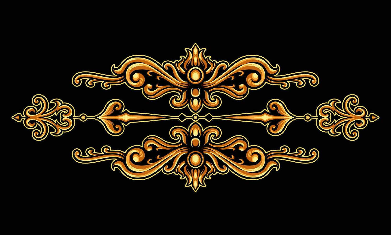 Ornament floral design element for frame, border, and wedding with vintage style vector