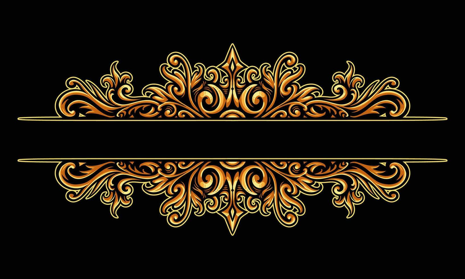 Ornament floral design element for frame, border, and wedding with vintage style vector