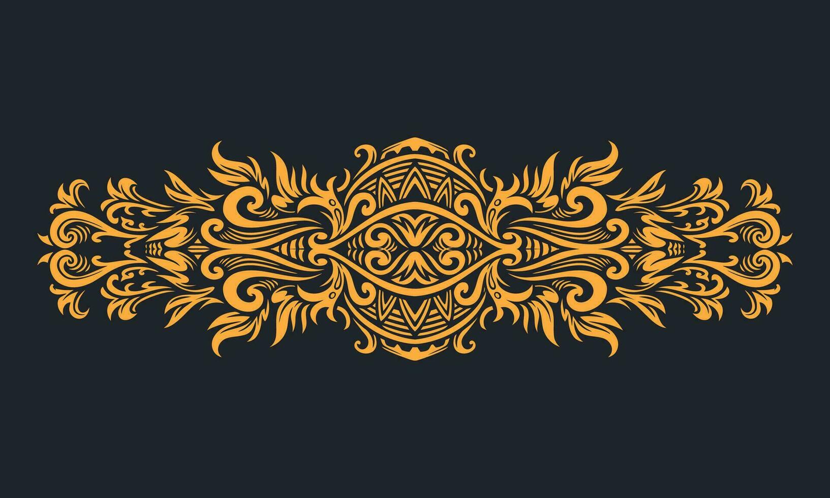 Ornament floral design element for frame, border, and wedding with vintage style vector