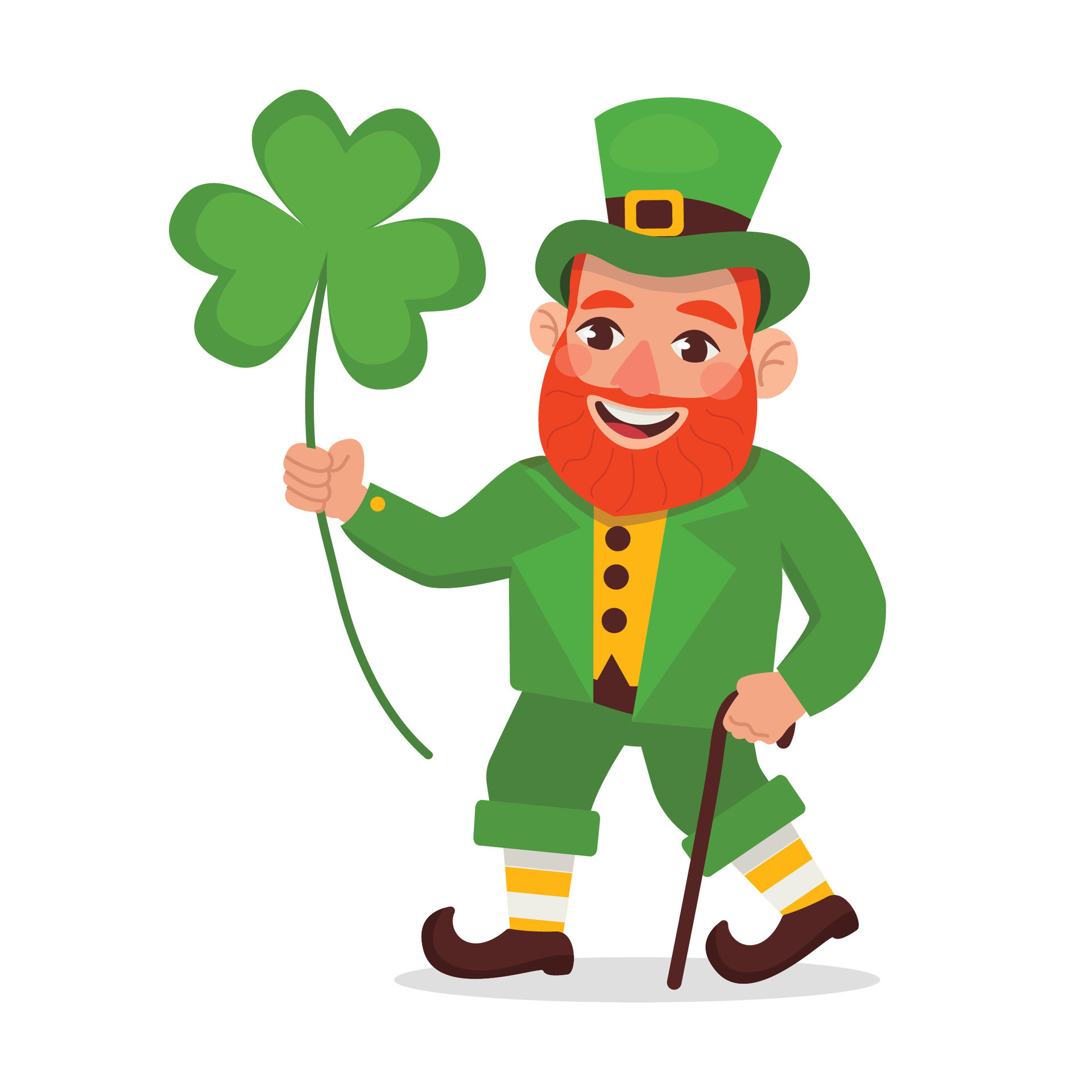 Saint patricks day leprechaun shamrock clipart Vector Image