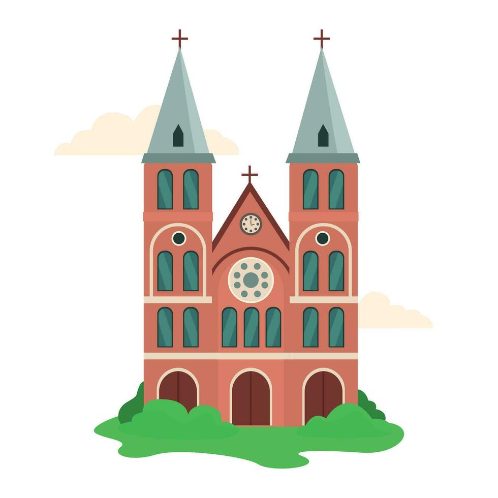 Church. Beautiful architecture. Vector graphic.