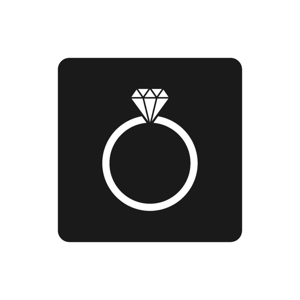 icono de anillo de diamantes vector