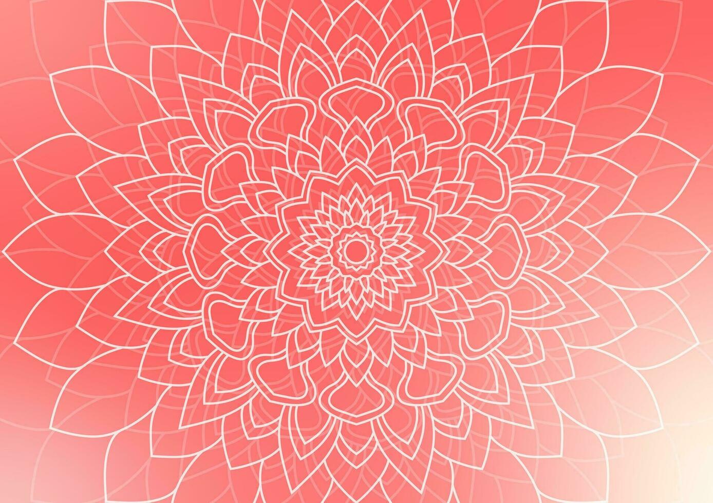 Flower line abstract geometric pink gradient background vector