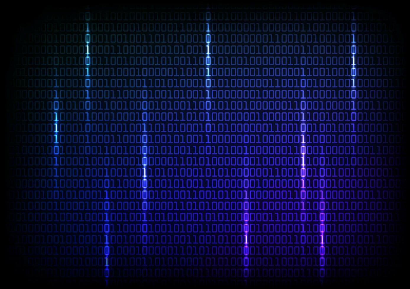 Digital number zero one blue technology random pattern background vector