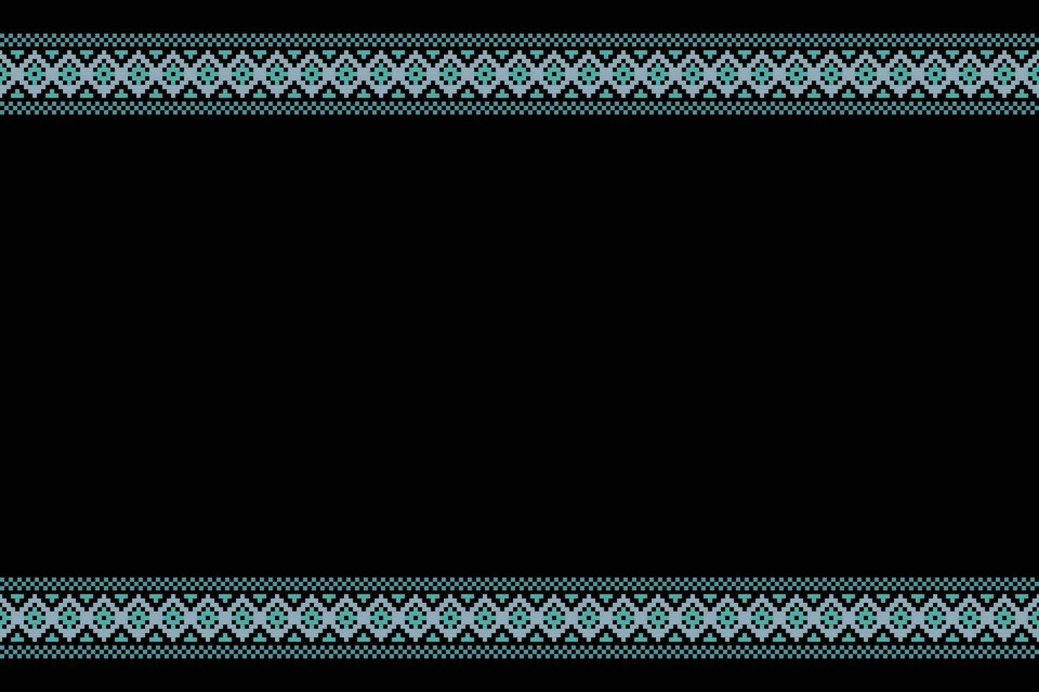 Ethnic geometric fabric pattern Cross Stitch.Ikat embroidery Ethnic oriental Pixel pattern black background. Abstract,vector,illustration. Texture,clothing,frame,decoration,motifs,silk wallpaper. vector