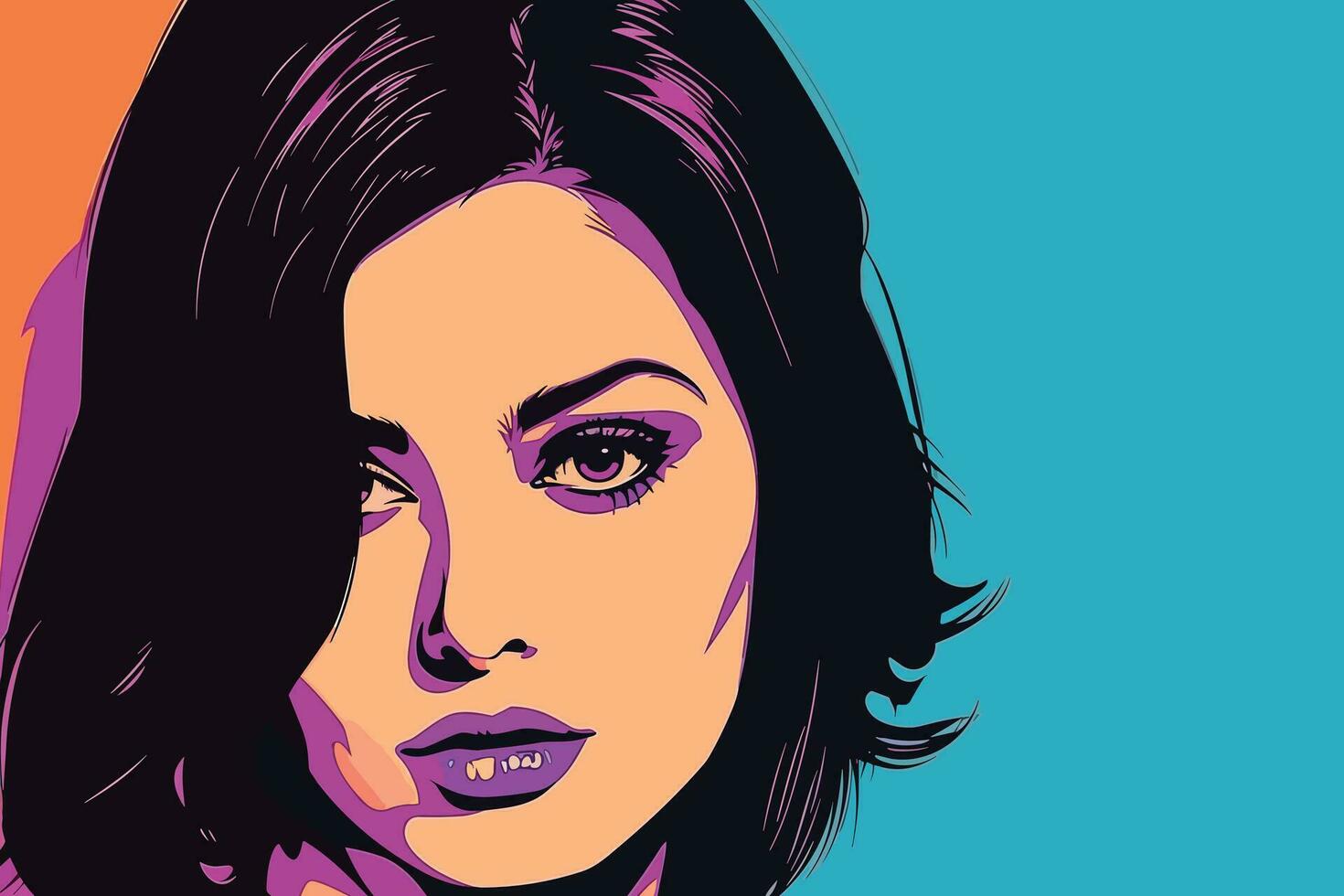 young woman pop art vector illustration